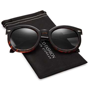 Round Oversized Retro Fashion Sunglasses for Women UV400 Trendy Big Circle Lens Vintage Designer Style Shades Glasses