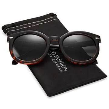 Round Oversized Retro Fashion Sunglasses for Women UV400 Trendy Big Circle Lens Vintage Designer Style Shades Glasses