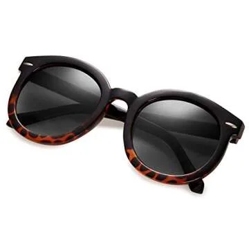 Round Oversized Retro Fashion Sunglasses for Women UV400 Trendy Big Circle Lens Vintage Designer Style Shades Glasses