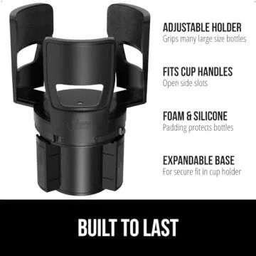 GORILLA GRIP Car Cup Holder Expander, Keeps Large Drink Cups Secure, Expander Fits Yeti, HydroFlask,...