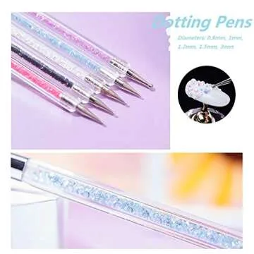 5PCS Nail Art Liner Brushes, UV Gel Painting Nail Design Brush Pen, Nail Dotting Pen Brush Kit Nail Art Tool, Dual-ended Nail Art Liner Brushes