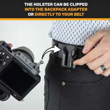Spider Holster – Spider X Camera Holster Set for Carrying a Professional Mirrorless Camera with Included Clip-On Self-Locking Camera Holster – Compatible with Any Belt