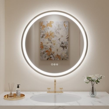 LOVESPEJO 28" Round LED Mirror - Illuminating Bathroom Elegance