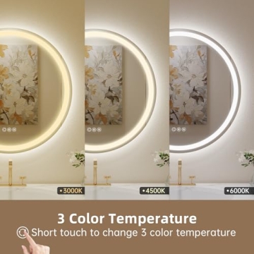 Versatile LED Bathroom Mirror with Anti-Fog and Dimmable Lighting