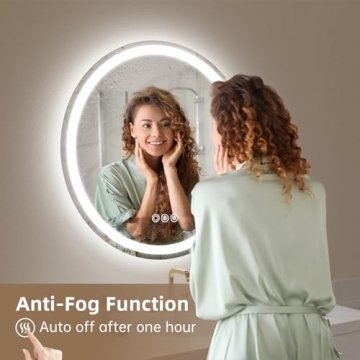 Versatile LED Bathroom Mirror with Anti-Fog and Dimmable Lighting