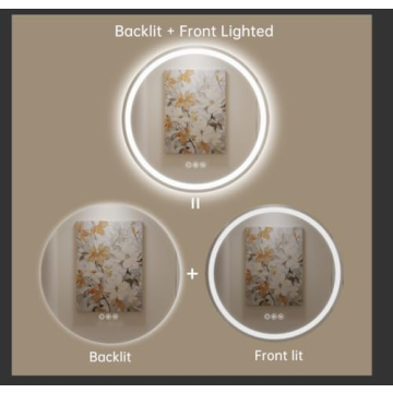 Versatile LED Bathroom Mirror with Anti-Fog and Dimmable Lighting