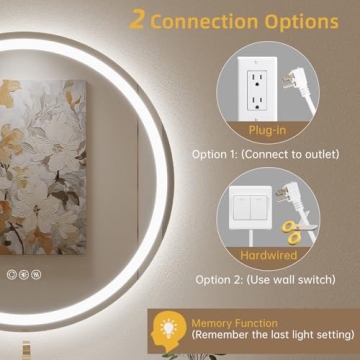 Versatile LED Bathroom Mirror with Anti-Fog and Dimmable Lighting