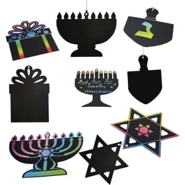 Hanukkah Scratch Art Cards for Kids - 24-Pack Fun