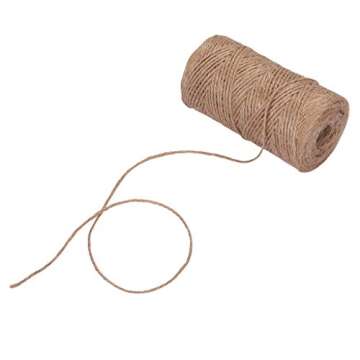 1000 Feet (c. 333 Yards) 2mm 3 ply Natural Jute Twine String Rolls for Artworks and Crafts, Gift Wrapping, Picture Display and Gardening (2mm)
