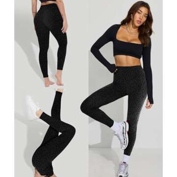 GAYHAY High Waisted Leggings for Women - Soft Opaque Slim Tummy Control Printed Pants for Running Cy...