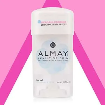 Almay Deodorant for Women, Gel Antiperspirant, Hypoallergenic, Dermatologist Tested for Sensitive Skin, Fragrance Free, 2.25 Oz