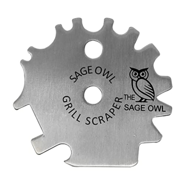 Sage Owl Bristle-Free Stainless Steel BBQ Grill Scraper – Safe Universal Grill Cleaner for Outdoor...