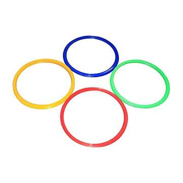AMBER Fight Gear Speed Agility Circles for Trainers, Gyms, Athletics, 4 Assorted Colors, Red, Yellow...