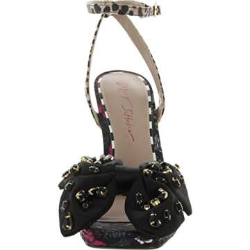 Betsey Women's Loise Heeled Sandal, Dk Floral Leopard, 6