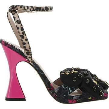 Betsey Women's Loise Heeled Sandal, Dk Floral Leopard, 6