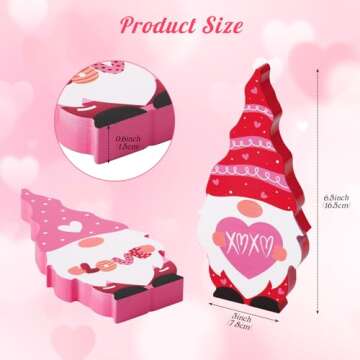 Enchanting Wooden Valentine's Gnome Decor for Everyone