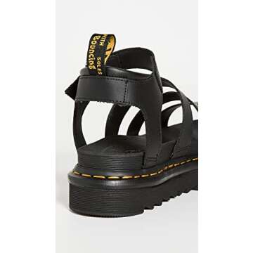 Dr. Martens Womens Blaire Fisherman Sandal, Black Hydro Leather, 8 US