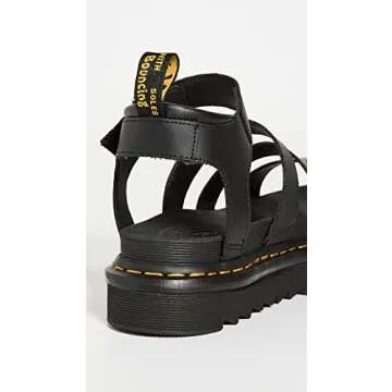 Dr. Martens Womens Blaire Fisherman Sandal, Black Hydro Leather, 8 US