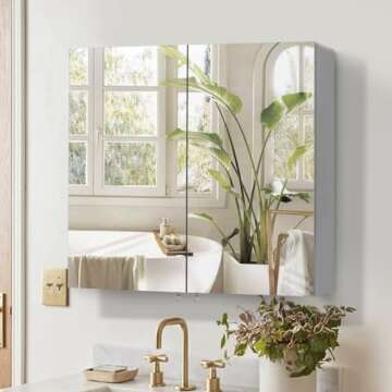 Movo 30 inch x 26 inch Medicine Cabinet with Mirror,Frameless Bathroom Medicine Cabinet Wall Mounted...