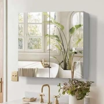 Movo 30 inch x 26 inch Medicine Cabinet with Mirror,Frameless Bathroom Medicine Cabinet Wall Mounted...