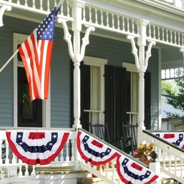 American Pleated Fan Flag - 3x6 Ft Patriotic Bunting Decor