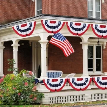 American Pleated Fan Flag - 3x6 Ft Patriotic Bunting Decor