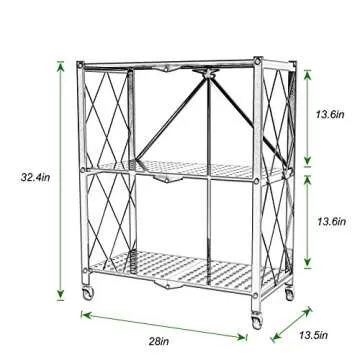 SogeHome Foldable 3-Tier Storage Shelf with Wheels