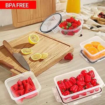 Skroam 36 Pack Food Storage Containers (18 Airtight Kitchen Storage & 18 Lids), Plastic BPA-Free Meal Prep Container for Pantry Organizers and Storage with Free Labels & Marker