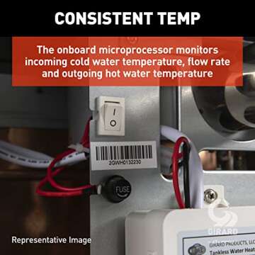 GIRARD Tankless RV Water Heater, 12V Power, 42,000 BTUs, Quiet Operation, Onboard Microprocessor, Digital User Control Panel, Freeze Protection, Easy Installation - 2022107534