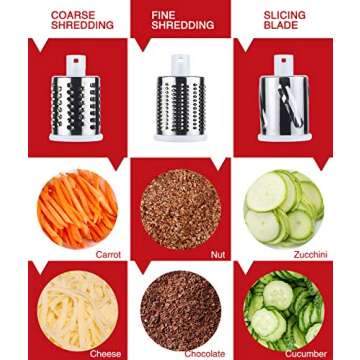 Ancevsk Rotary Cheese Grater Shredder, Speed Kitchen Manual Round Mandolin Slicer Safe Grinder with ...