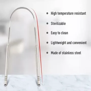 Stainless Steel Tongue Scraper for Fresh Breath & Health