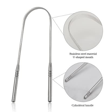 Stainless Steel Tongue Scraper for Fresh Breath & Health