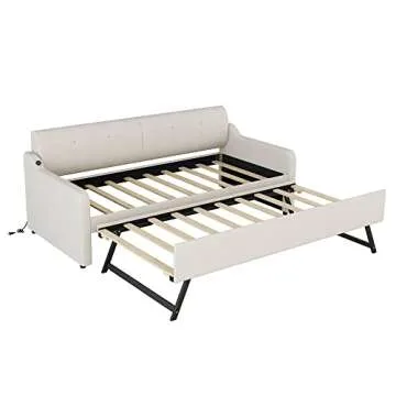Bellemave Twin Daybed with Pop-up Trundle & USB Ports
