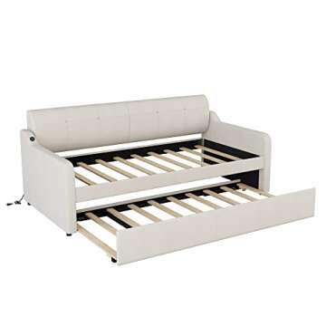 Bellemave Twin Daybed with Pop-up Trundle & USB Ports