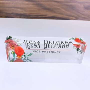 Custom Acrylic Name Plate with Autumn Flowers