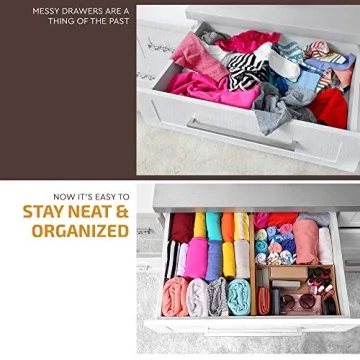 Adjustable Bamboo Drawer Dividers & Corner Shelf Organizer