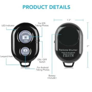 Wireless Camera Remote for iPhone & Android - 2 Pack