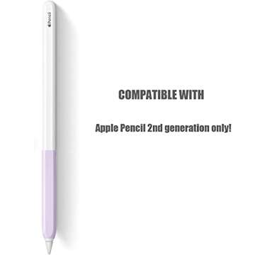 YINVA 4 PCS Ergonomic Grip Holder Compatible with Apple Pencil 2nd Generation, Premium Silicone Case...
