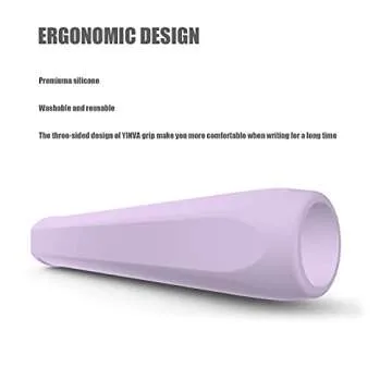 YINVA 4 PCS Ergonomic Grip Holder Compatible with Apple Pencil 2nd Generation, Premium Silicone Case Cover Sleeve Accessories Compatible with iPad Pencil 2 Gen (Pink, Purple,Green,White)