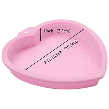 COOKNBAKE Heart Silicone Baking Mould Set for Cakes and Pizzas