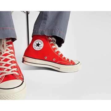 Converse Chuck 70 High Top Sneakers, Fever Dream/Egret/Black, 7.5 US Women/5.5 US Men