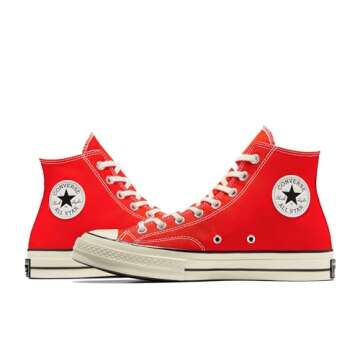 Converse Chuck 70 High Top Sneakers, Fever Dream/Egret/Black, 7.5 US Women/5.5 US Men