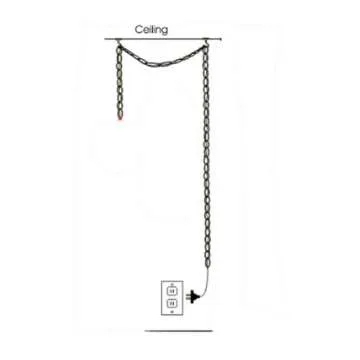 Wicker Rattan Swag Lamp Pendant Light Fixture for Home