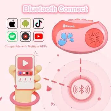 HAYXUN Kids Karaoke Machine for Girls with Adjustable Stand, Bluetooth Karaoke Microphone with Vioce Changer, Singing Recorder - Microphones for Singing Birthday for Girls Boys-Pink, MTK027A-2B/G