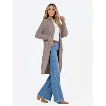 LILLUSORY Women's Oversized Long Cardigan Sweater - Cozy Style