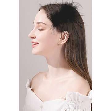 4 Pcs Ostrich Feather Hair Clips Retro Hairgrip Vintage Elegant Luxury Headpiece Bride Party Festival Wedding Jewelry Accessories for Women (Black+White)