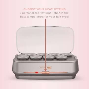 INFINITIPRO BY CONAIR Ceramic Flocked Hot Rollers for Long, Medium, and All Hair - Hair Curler - Hair Roller Clips Included - 2 inch Rollers