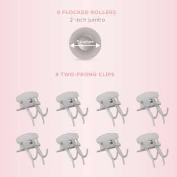 INFINITIPRO BY CONAIR Ceramic Flocked Hot Rollers for Long, Medium, and All Hair - Hair Curler - Hair Roller Clips Included - 2 inch Rollers
