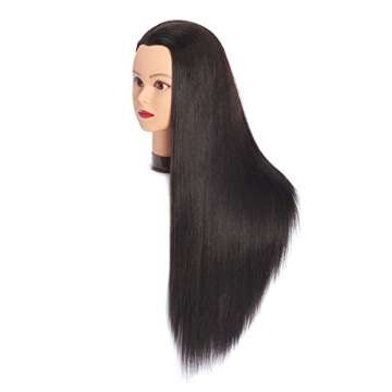 Headfix 26in-28in Long Hair Mannequin Head Stnthetic Fiber Hairdresser Practice Styling Training, Co...