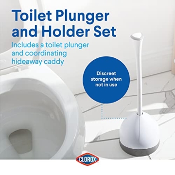 Clorox Toilet Plunger with Caddy - Stylish and Effective Solution